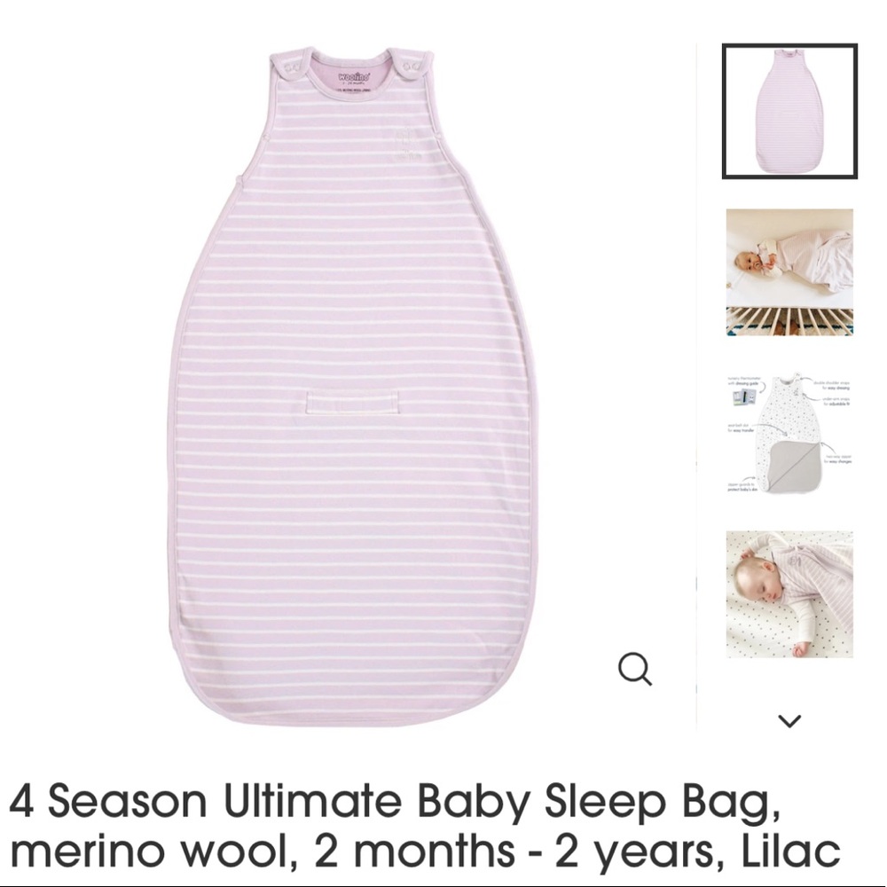 COPY - Woolino Baby Sleep Bag in Lilac